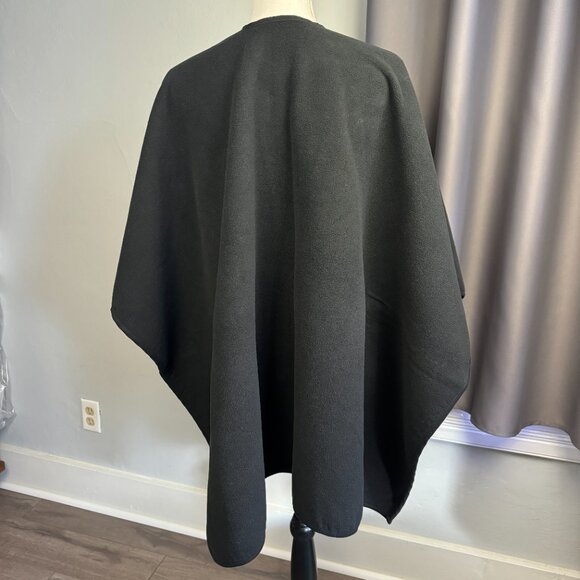 Fleece Red Black Buffalo Plaid Wrap Cape Blanket Poncho Reversible One Size Wmns - Picture 13 of 14